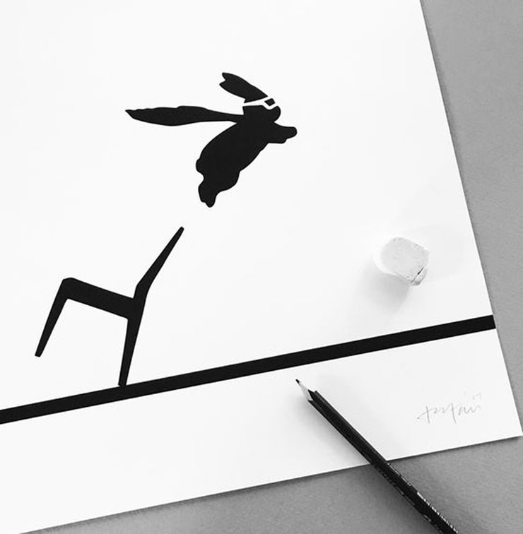 ham Lift Rabbit Illustration
