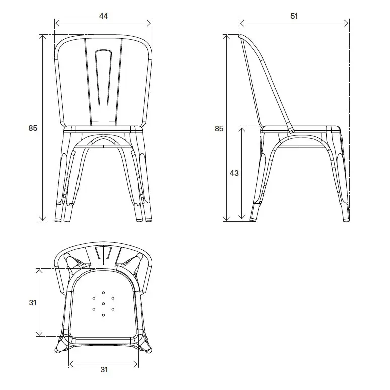 tolix chaise a indoor