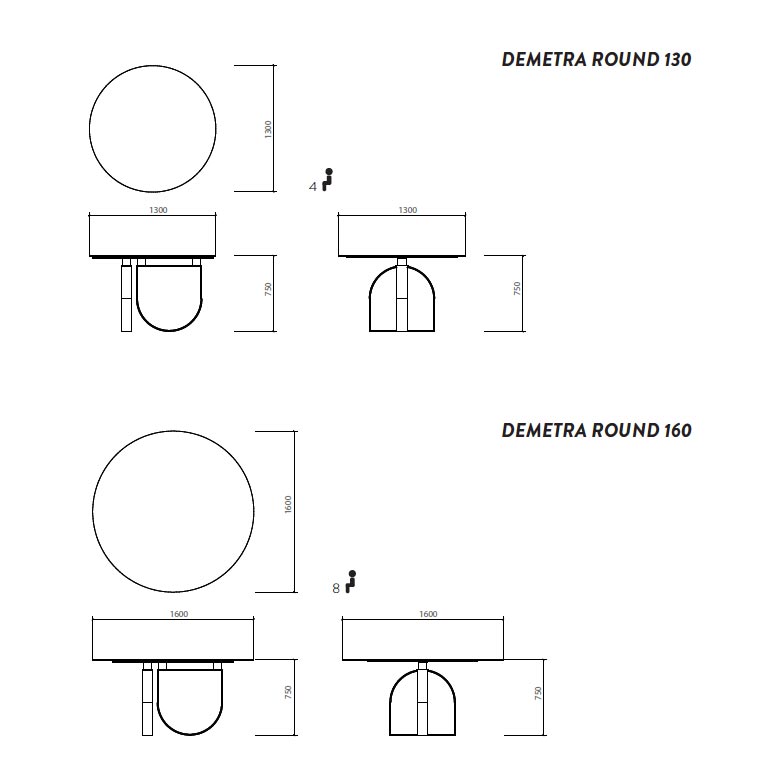 Terzadimensione Esstisch Demetra Round